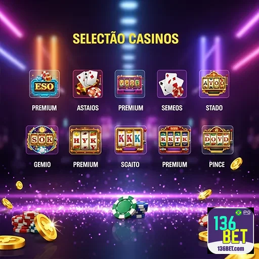Imagem de jogos de cassino na 136bet, o site de apostas e jogos online.