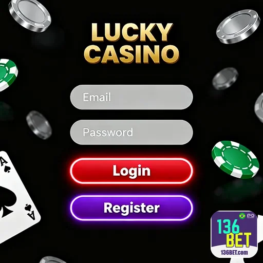 Tela de login do cassino com destaque para bônus e promoções