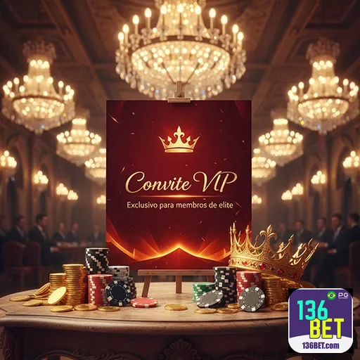 Imagem promocional do 136bet destacando benefícios VIP do site de apostas.