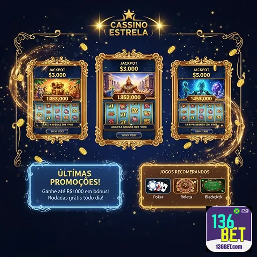 Imagem do site 136bet destacando sua plataforma de apostas e jogos online na página inicial.